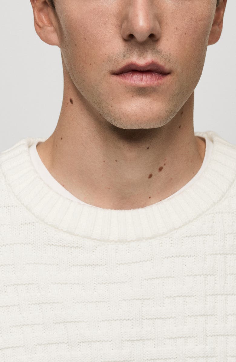 MANGO Basket Stitch Crewneck Sweater, Alternate, color, 