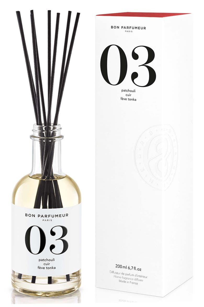 03 Patchouli Leather Tonka Bean Reed Diffuser, Alternate, color, NO COLOR