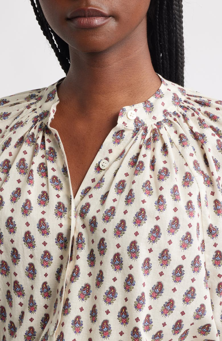 DÔEN Julienne Paisley Print Organic Cotton Button-Up Shirt, Alternate, color, Provencale Paisley