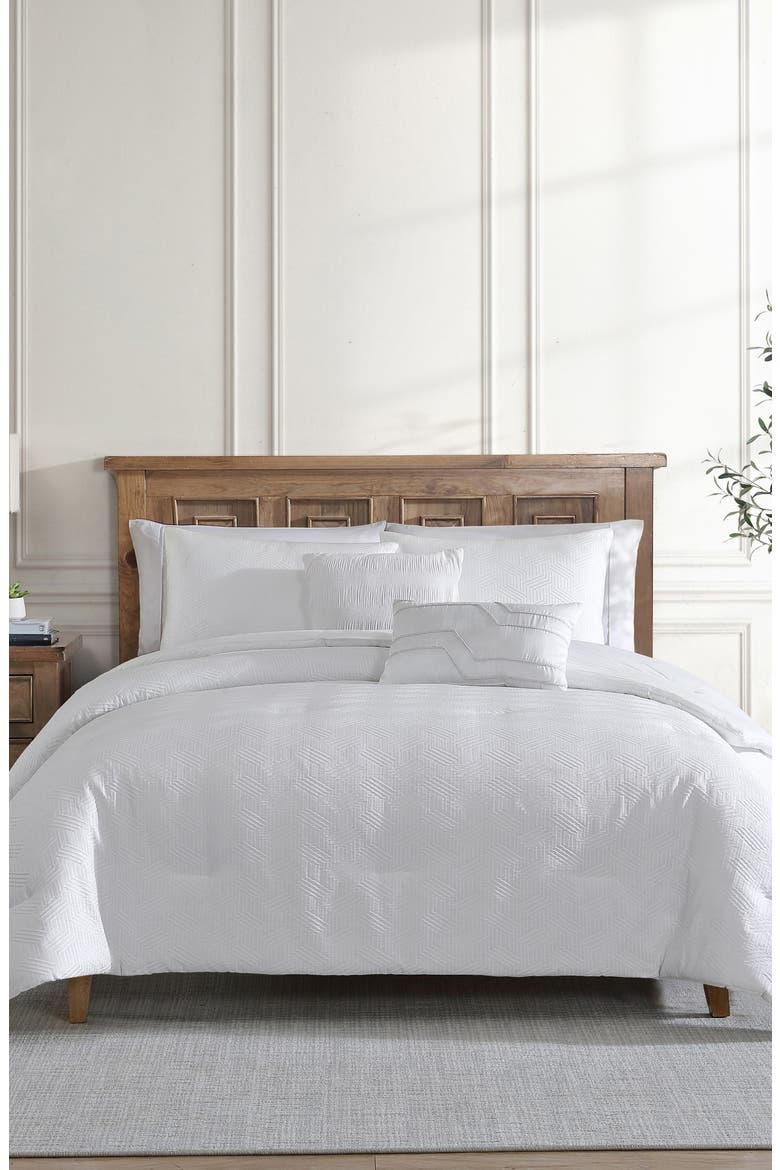 Blanc 5-Piece Queen Comforter Set, Alternate, color, BRIGHT WHITE