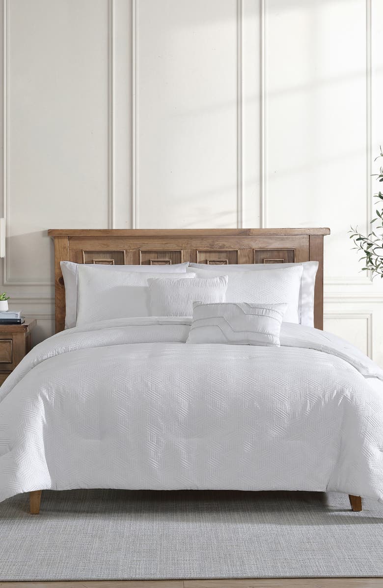 Tahari Blanc 5-Piece Queen Comforter Set, Alternate, color, Bright White