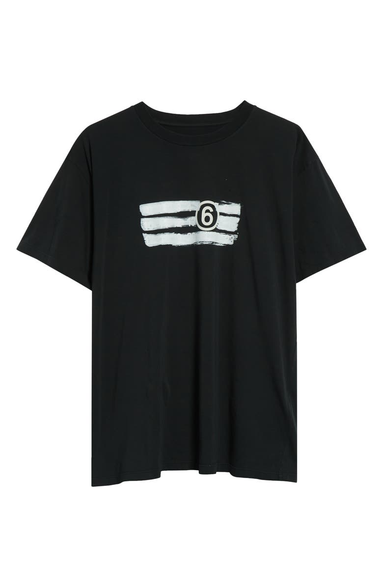 MM6 Maison Margiela Painted Numeric Motif Graphic T-Shirt, Alternate, color, Black