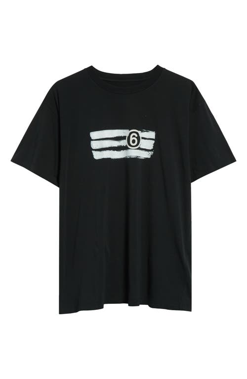Mm6 Maison Margiela Numeric Print Crewneck T-shirt In Black