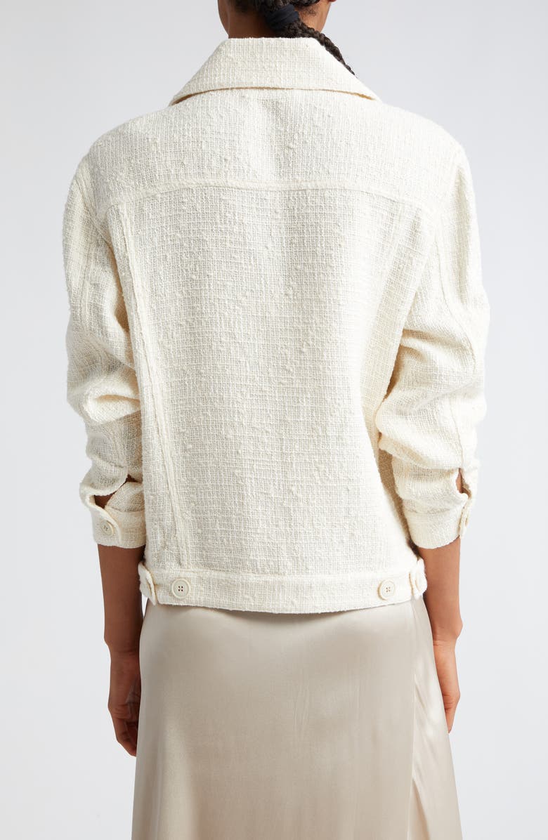 Eleventy Slub Weave Cotton Blend Trucker Jacket, Alternate, color, Ivory