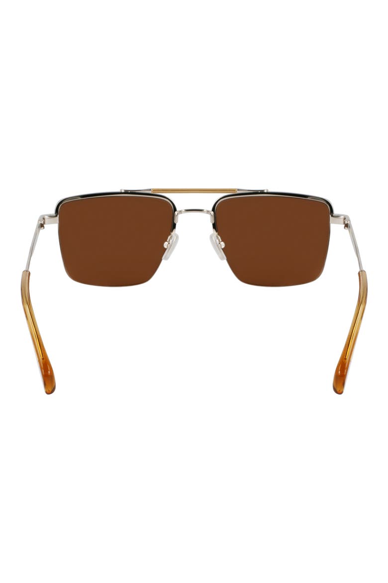 Landor 55mm Rectangular Sunglasses, Alternate, color, SILVER/ CARAMEL