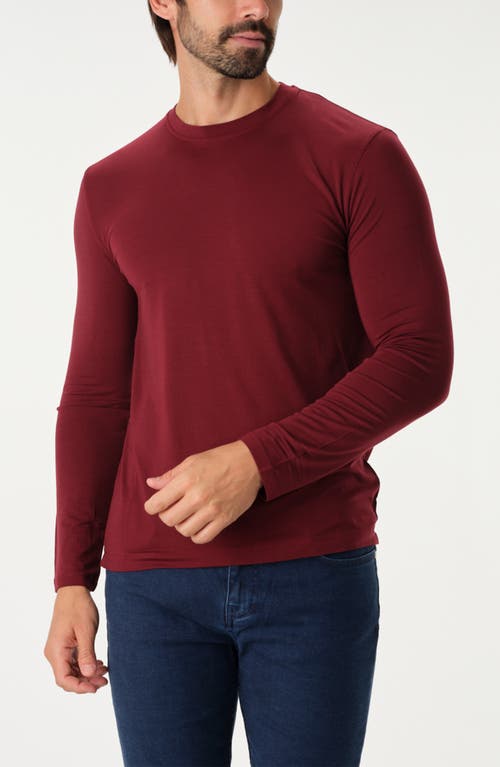 Studio Garnet Los Angeles Essential Stretch Long Sleeve T-shirt In Burgundy