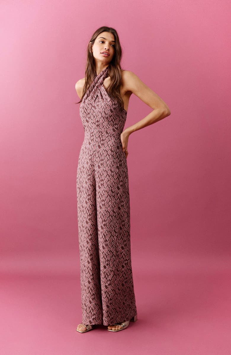 MANGO TEEN Floral Print Wide Leg Jumpsuit, Alternate, color, 