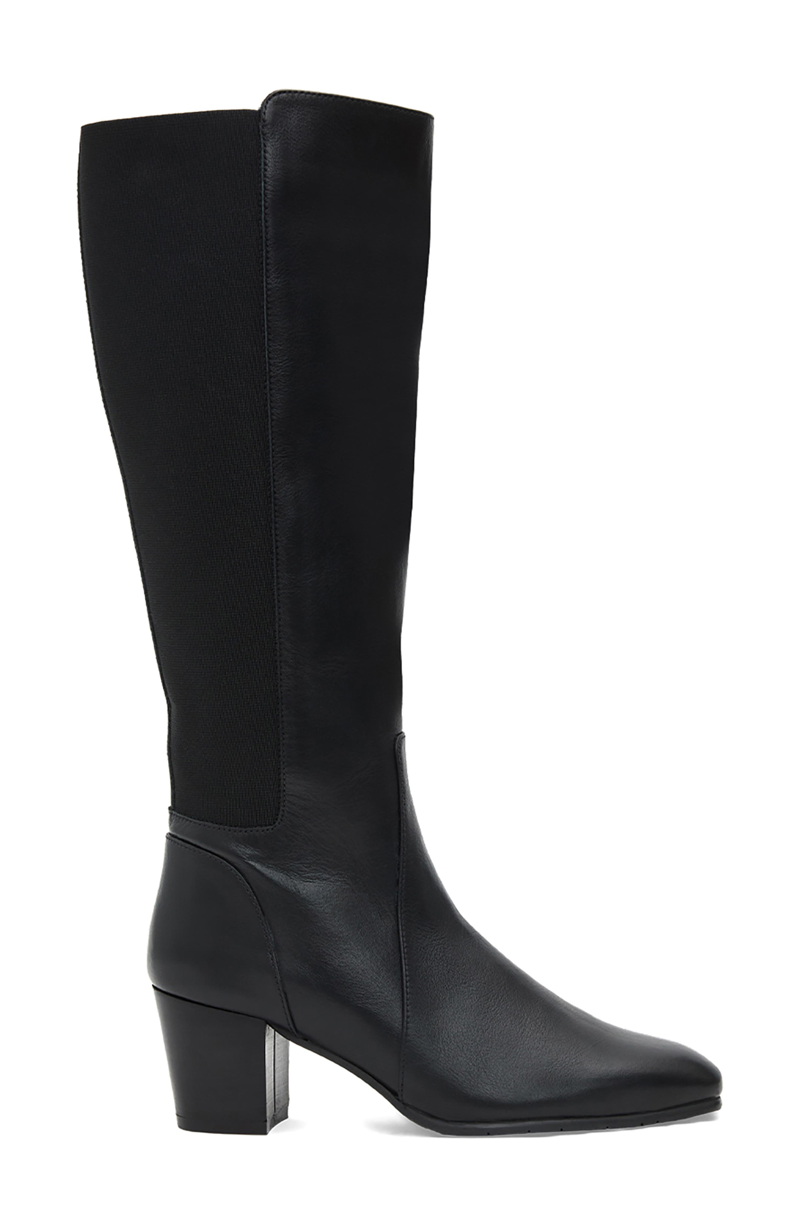 Frisa Waterproof Knee High Boot, Alternate, color, BLACK LEATHER