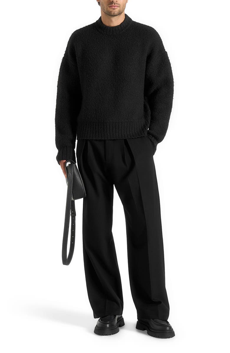 Manière De Voir Brushed Wool Knit Jumper, Alternate, color, Black