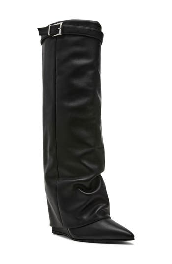STEVE MADDEN STEVE MADDEN CORENNE FOLDOVER SHAFT POINTED TOE KNEE HIGH BOOT