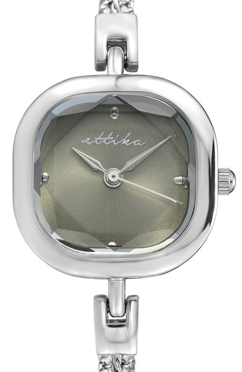Ettika Petite Square Bracelet Watch, 22mm X 22mm In Silver