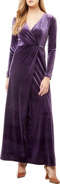 Love By Design Long Sleeve Velvet Maxi Dress