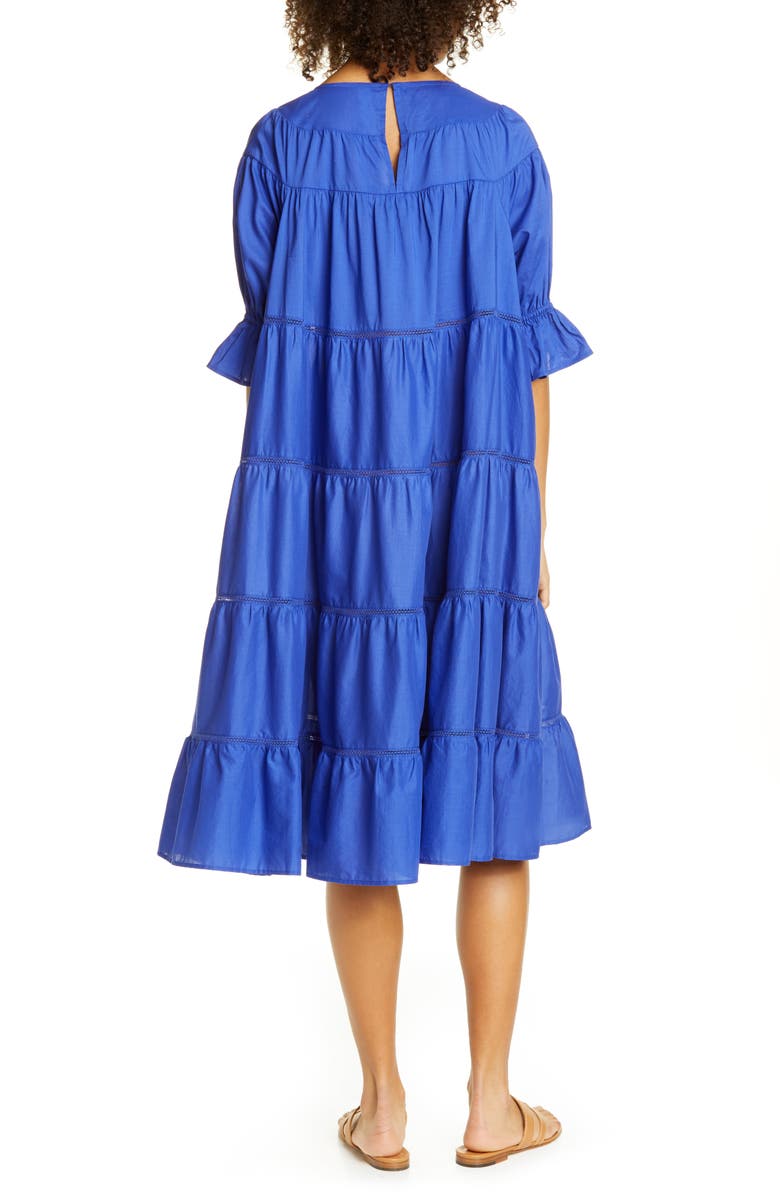 Merlette Paradis Open Tier Cotton Midi Dress, Alternate, color,