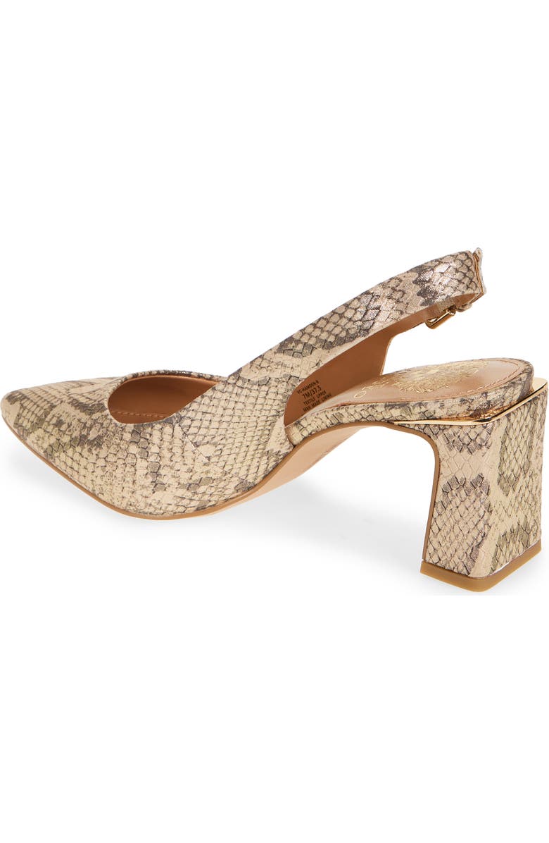 Vince Camuto Hamden Pointed Toe Slingback Pump, Alternate, color, Natural Gold Snake