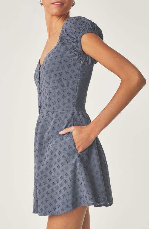 Florence By Mills Cap Sleeve Eyelet Minidress In Gray