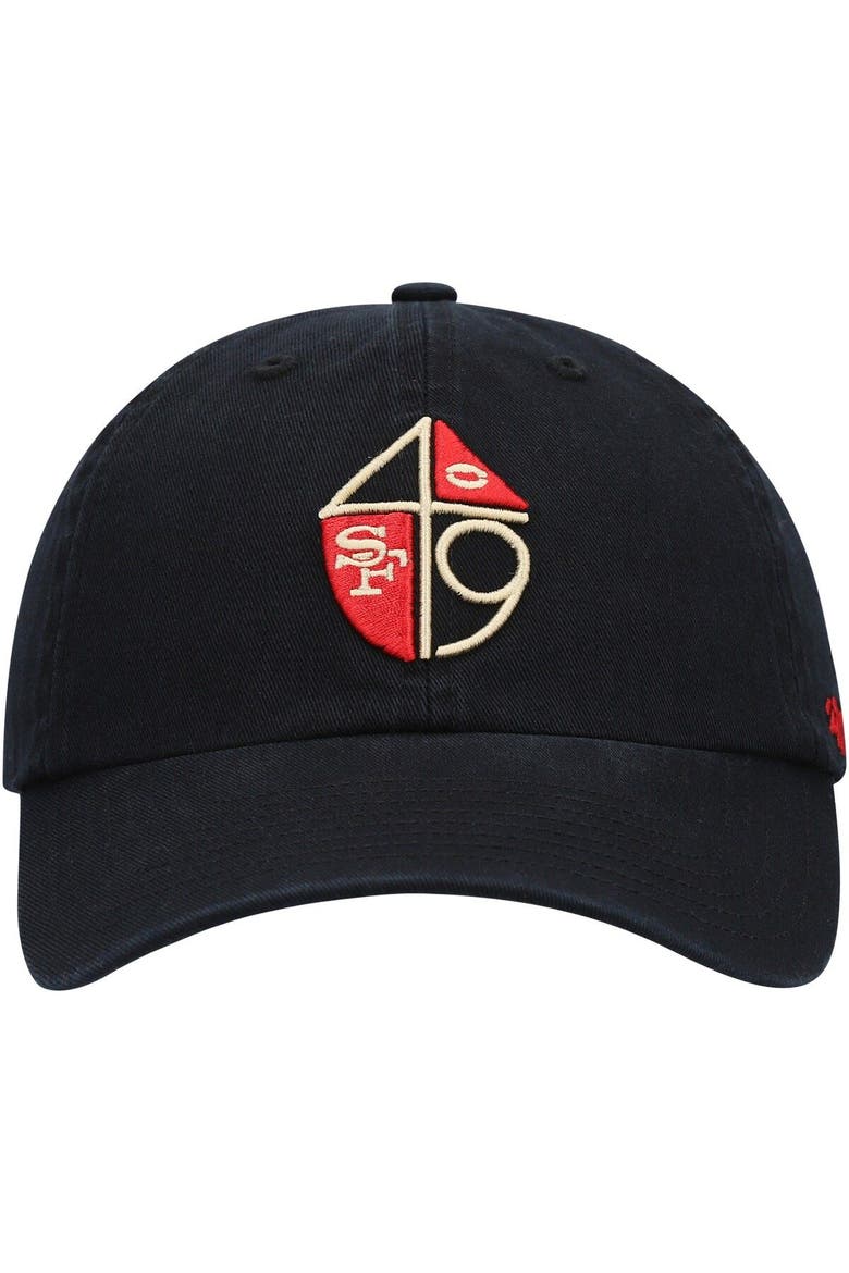 Men's '47 Black San Francisco 49ers Clean Up Legacy Adjustable Hat, Alternate, color, Black