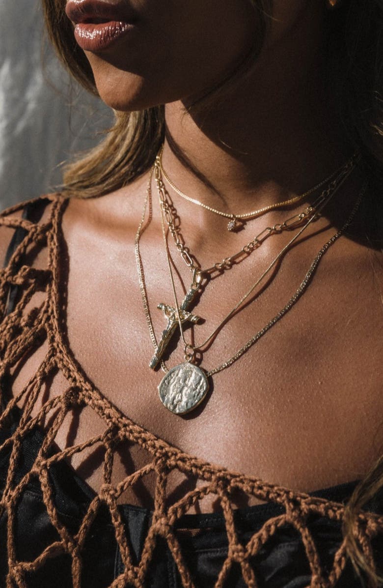 Child of Wild Cortez Coin Pendant Necklace, Alternate, color, Gold