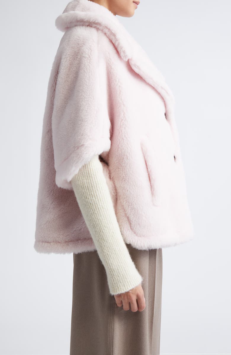 Max Mara Corvino Alpaca, Virgin Wool & Silk Cape, Alternate, color, Beige Pink