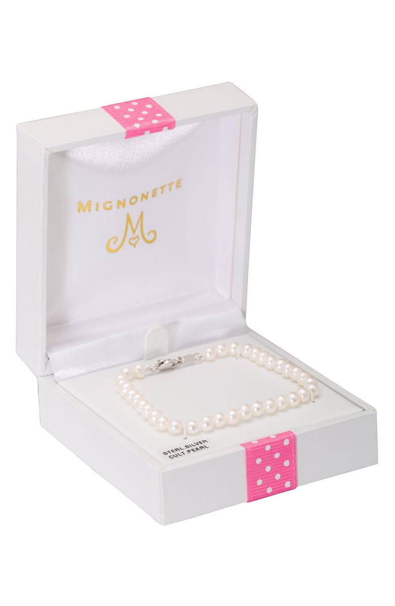 Mignonette Sterling Silver & Cultured Pearl Bracelet, Alternate, color, Silver