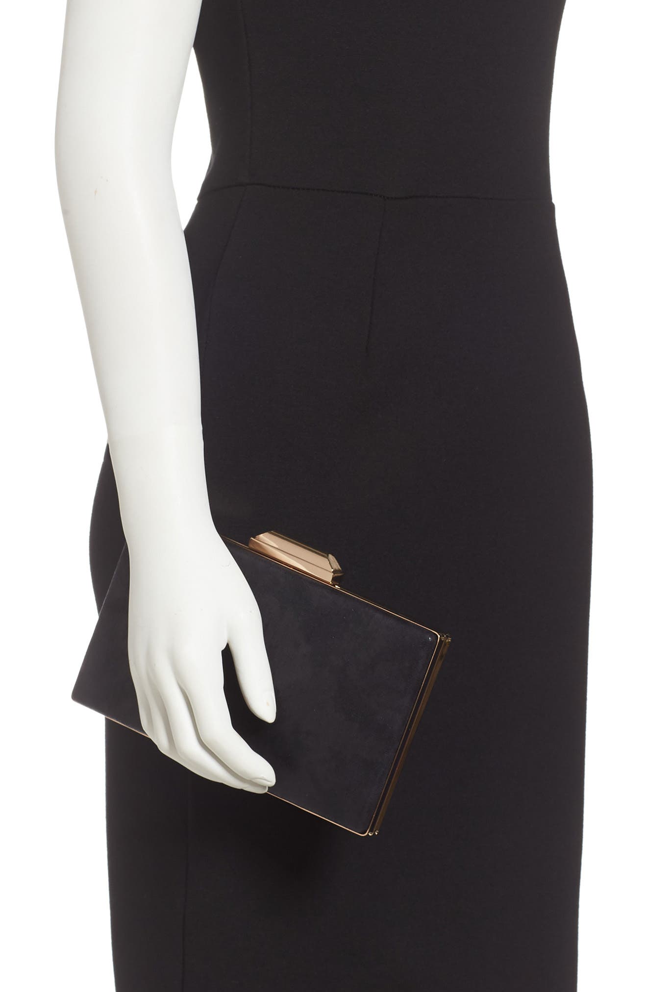 Nordstrom Geometric Faux Leather Minaudière, Alternate, color, 