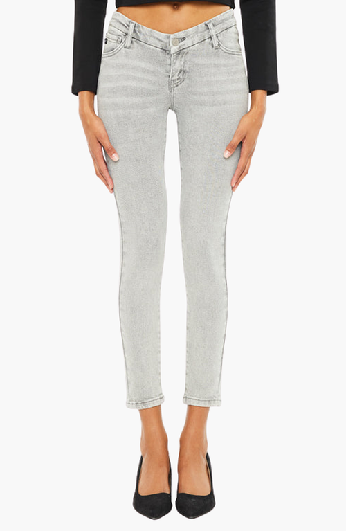 Kancan Kiara Mid Rise Ankle Skinny Jeans In Gray