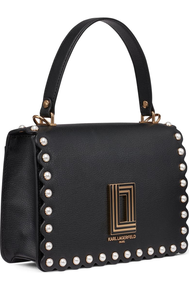 KARL LAGERFELD PARIS Simone Crossbody with Pearls, Alternate, color, Black/Gold