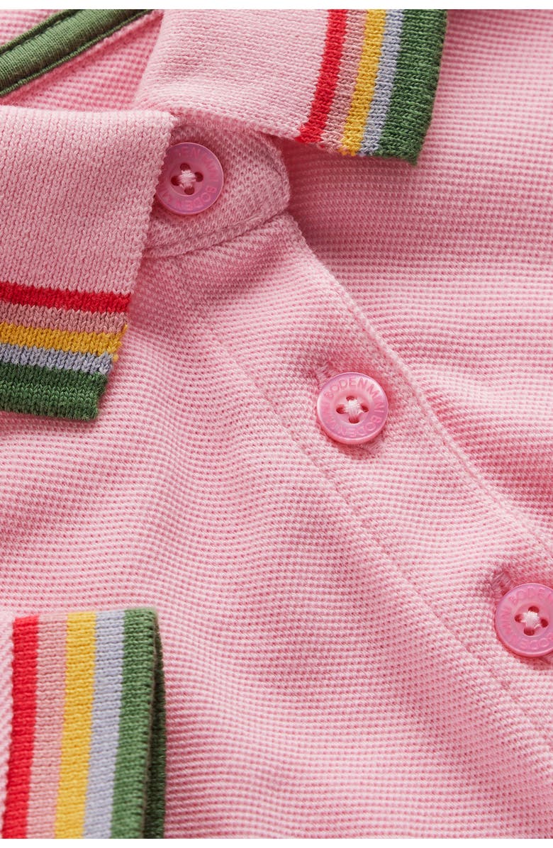 Mini Boden Kids' Piqué Jersey Polo Dress, Alternate, color, Almond Pink