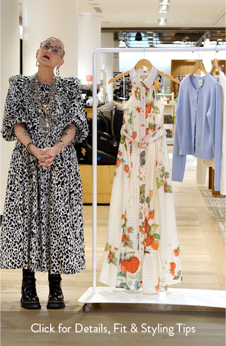 Katerina Strawberry Print Sleeveless Shirtdress, sales video thumbnail