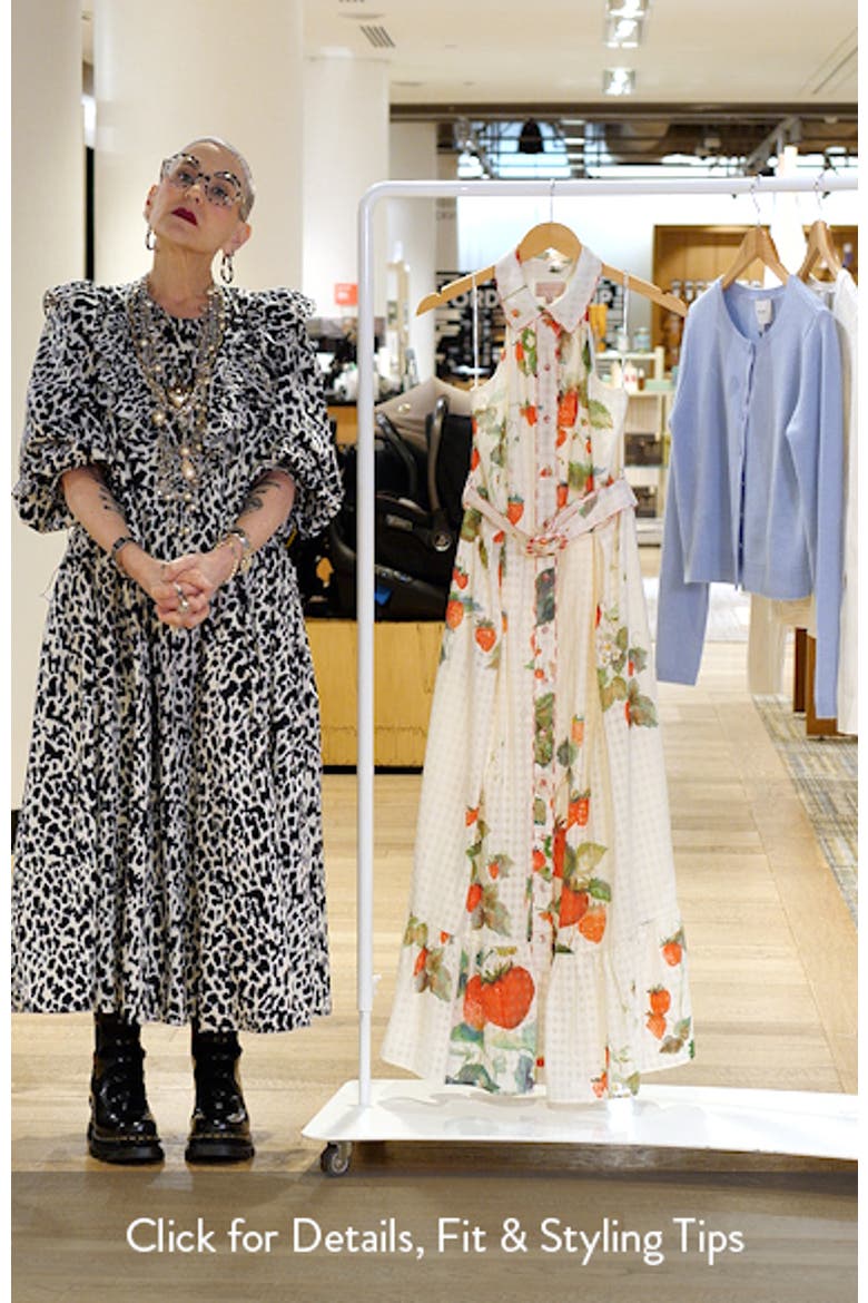 Katerina Strawberry Print Sleeveless Shirtdress video