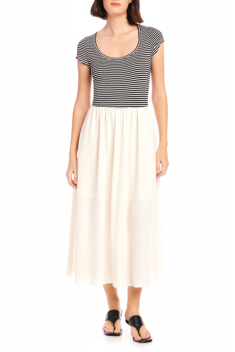 Sylvie Short Sleeve Midi Dress, Main, color, STRIPE