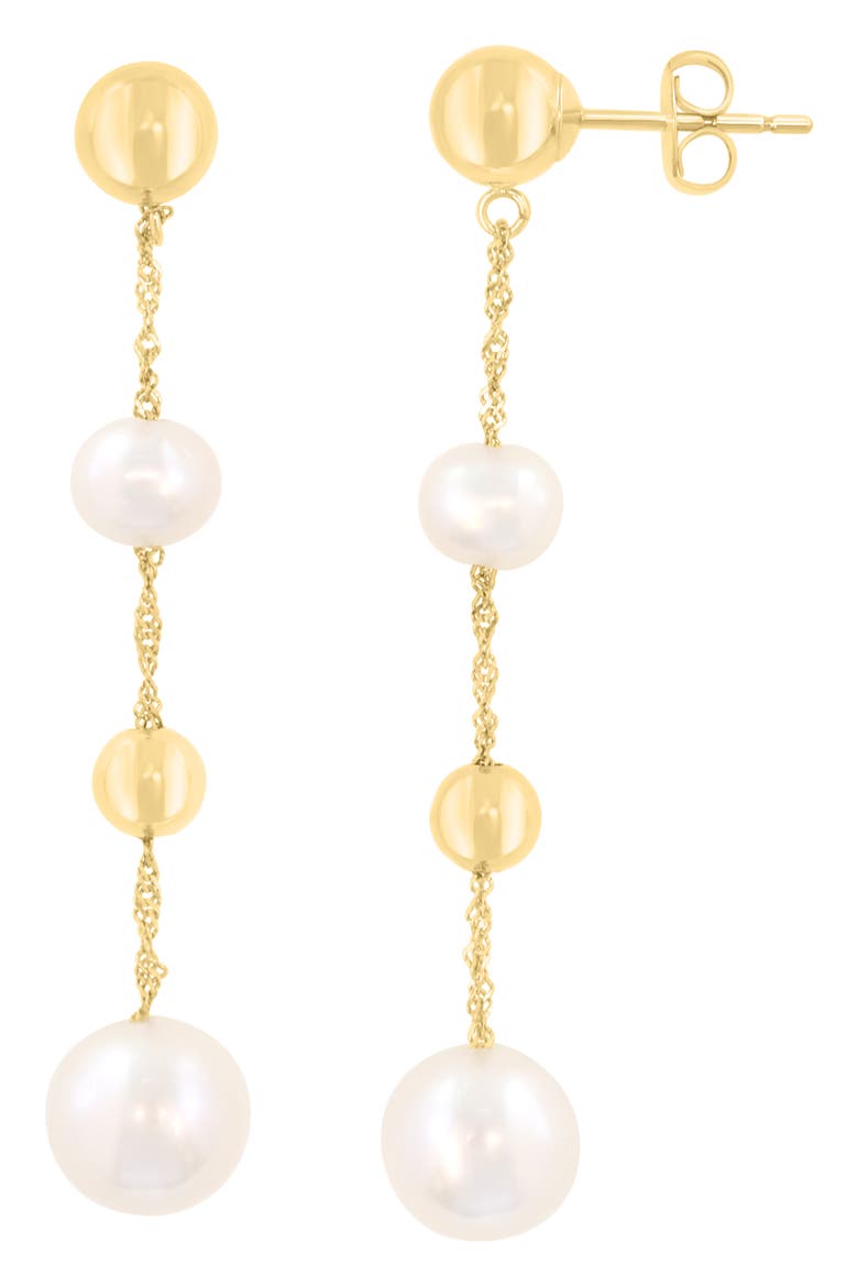 Freshwater Pearl Drop Earrings, Main, color, WHITE