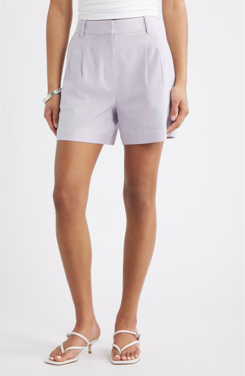 Everyday Pleated Linen Blend Shorts