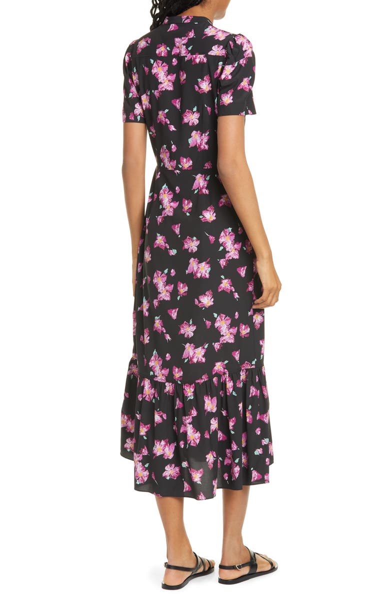 A.L.C. Dylan Floral Puff Sleeve Stretch Silk Shirtdress, Alternate, color,