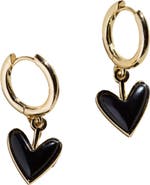 Nickel & Suede Sweetheart Huggie Earrings