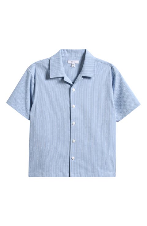 Kids' Pyrus Stripe Stretch Seersucker Camp Shirt (Big Kid)