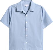 Reiss Kids' Pyrus Stripe Stretch Seersucker Camp Shirt