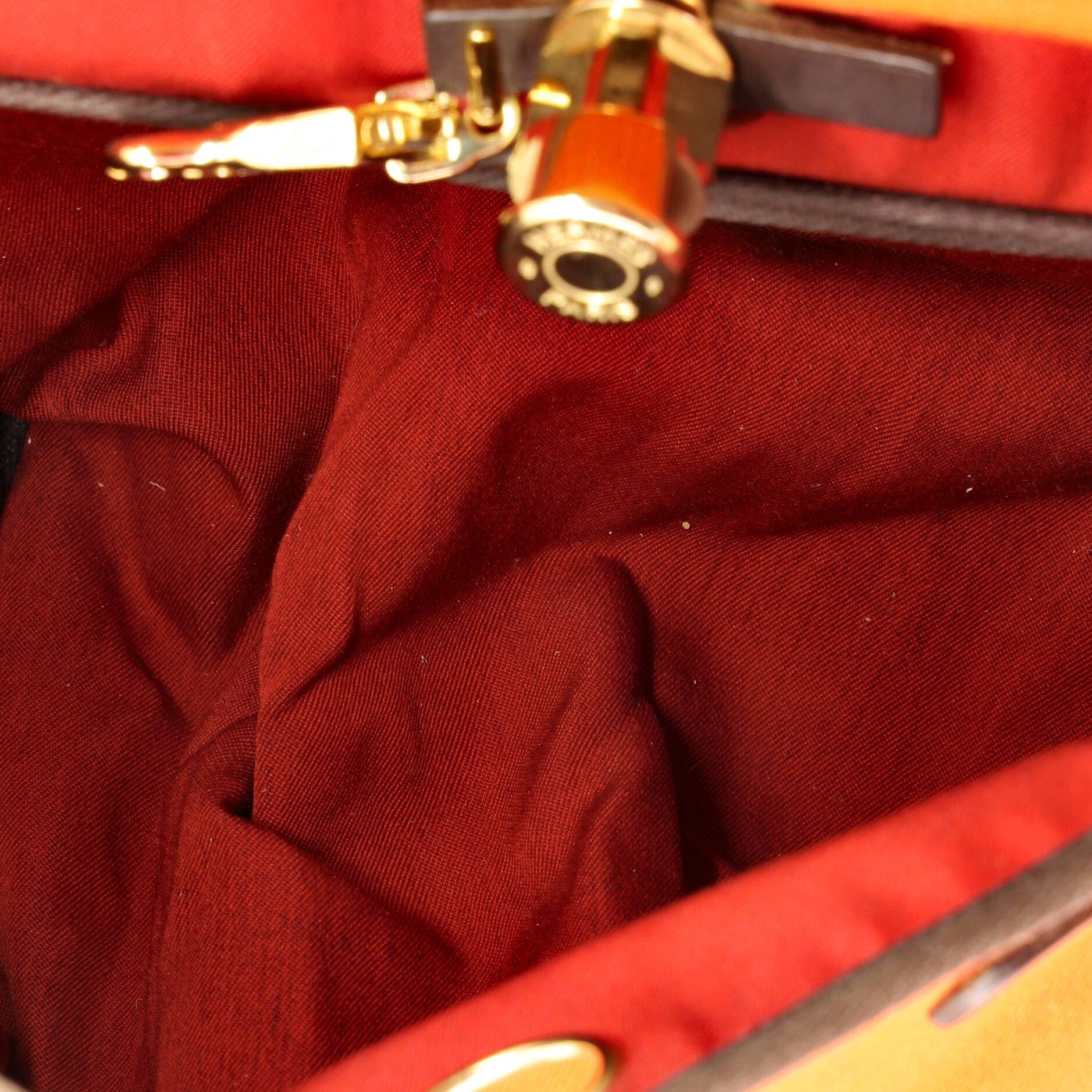 Pre-Owned Hermes Herbag Toile and Leather PM, Alternate, color, Orange