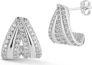 CHLOE AND MADISON Cubic Zirconia Crossover Hoop Earrings