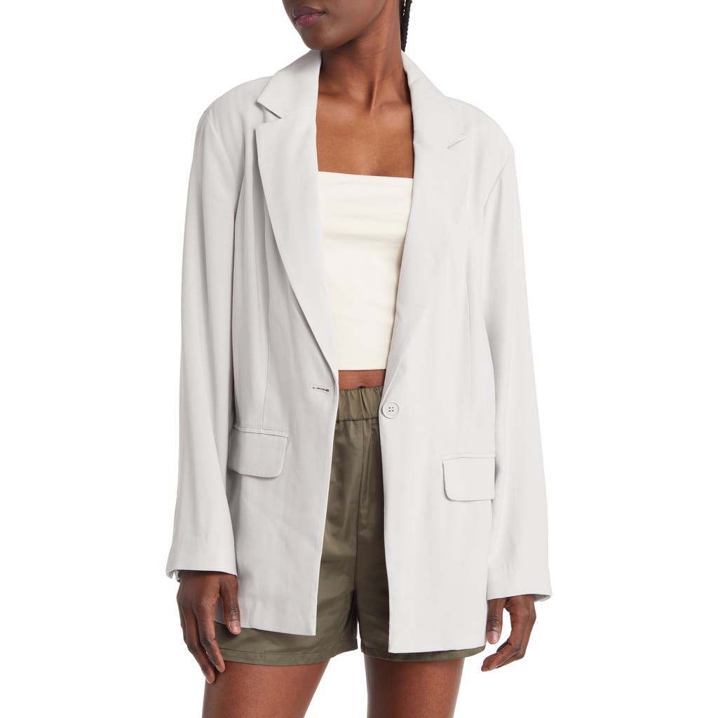 Open Edit Unstructured Blazer In Grey Violet
