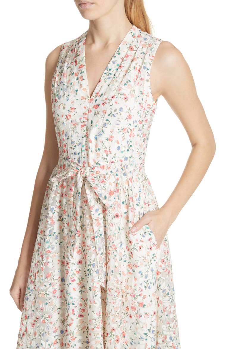 mini bloom burnout midi dress, Alternate, color, CREAM