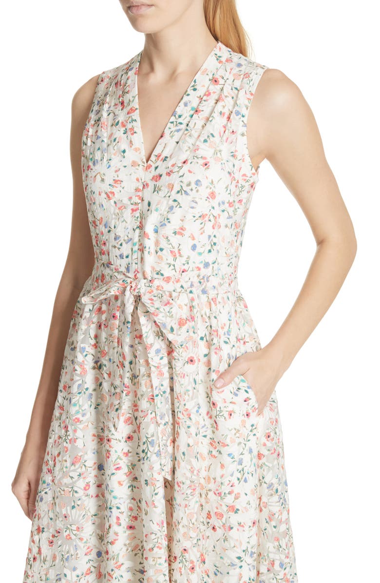Kate Spade New York mini bloom burnout midi dress, Alternate, color, 