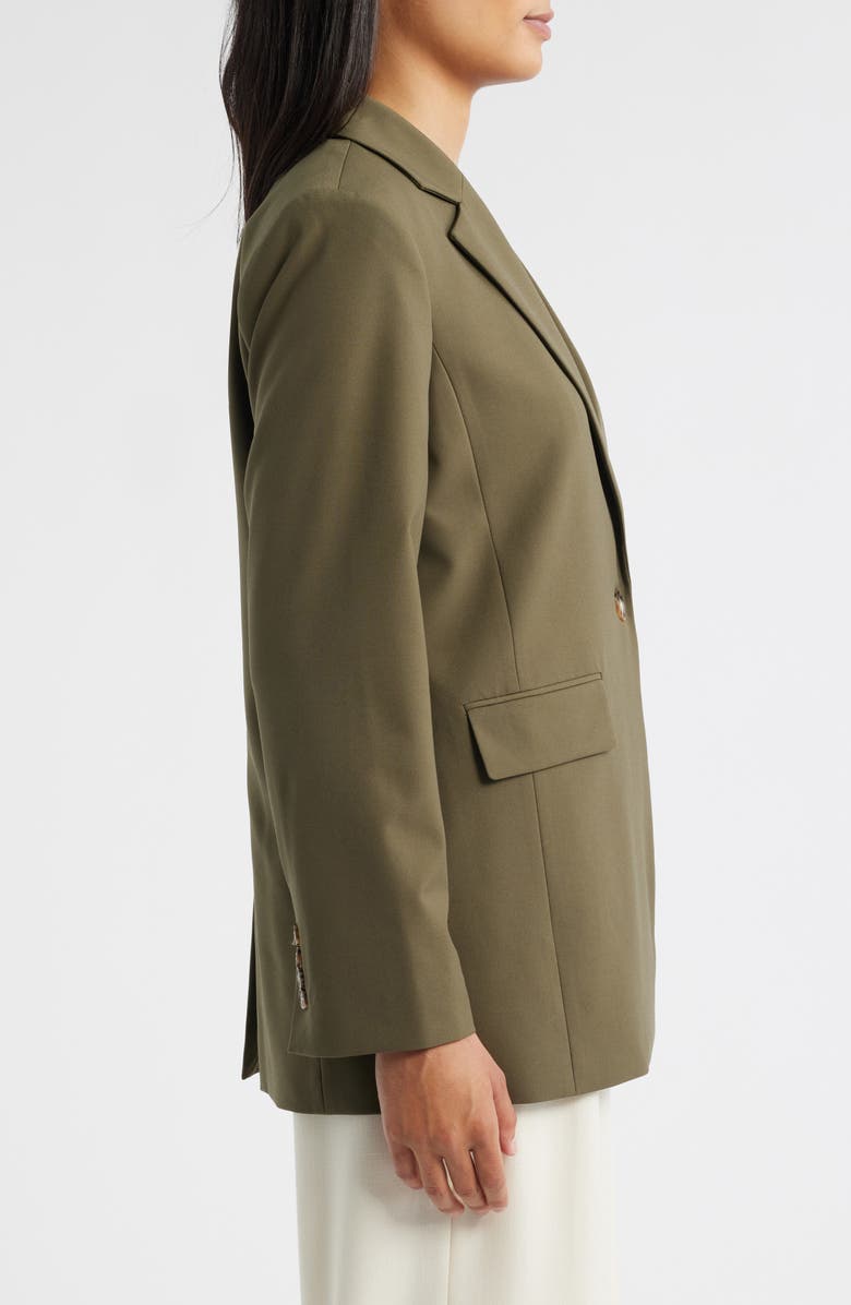 Tahari ASL Relaxed One-Button Blazer, Alternate, color, Martini Olive