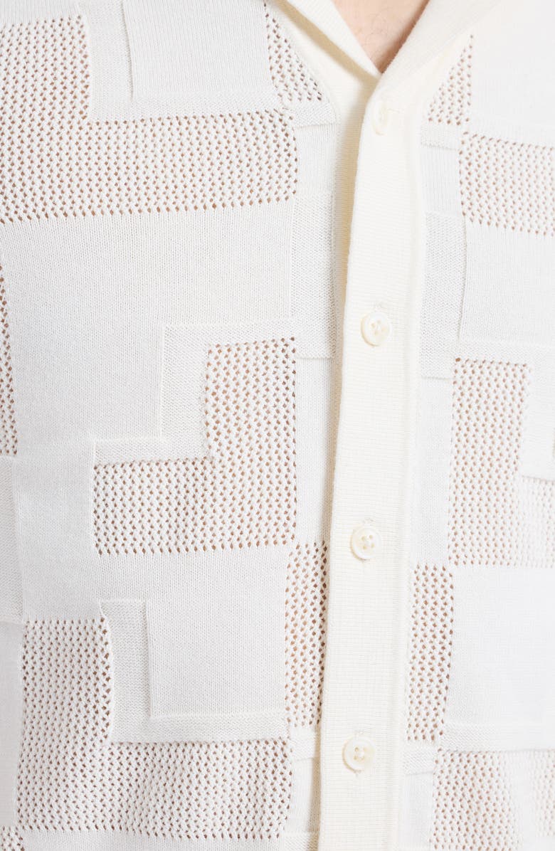 Robert Graham Drayford Short Sleeve Sweater, Alternate, color, Off White