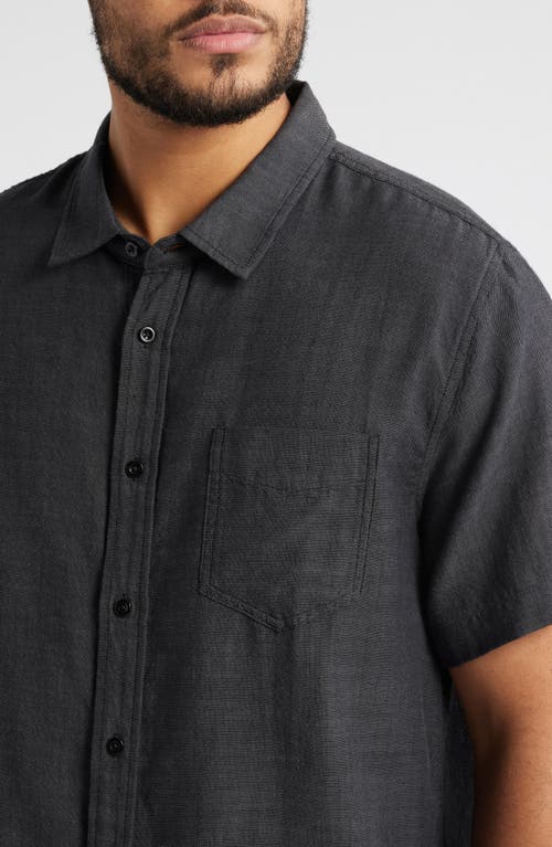 Rails Fairfax Short Sleeve Button-up Shirt In Black Chambray