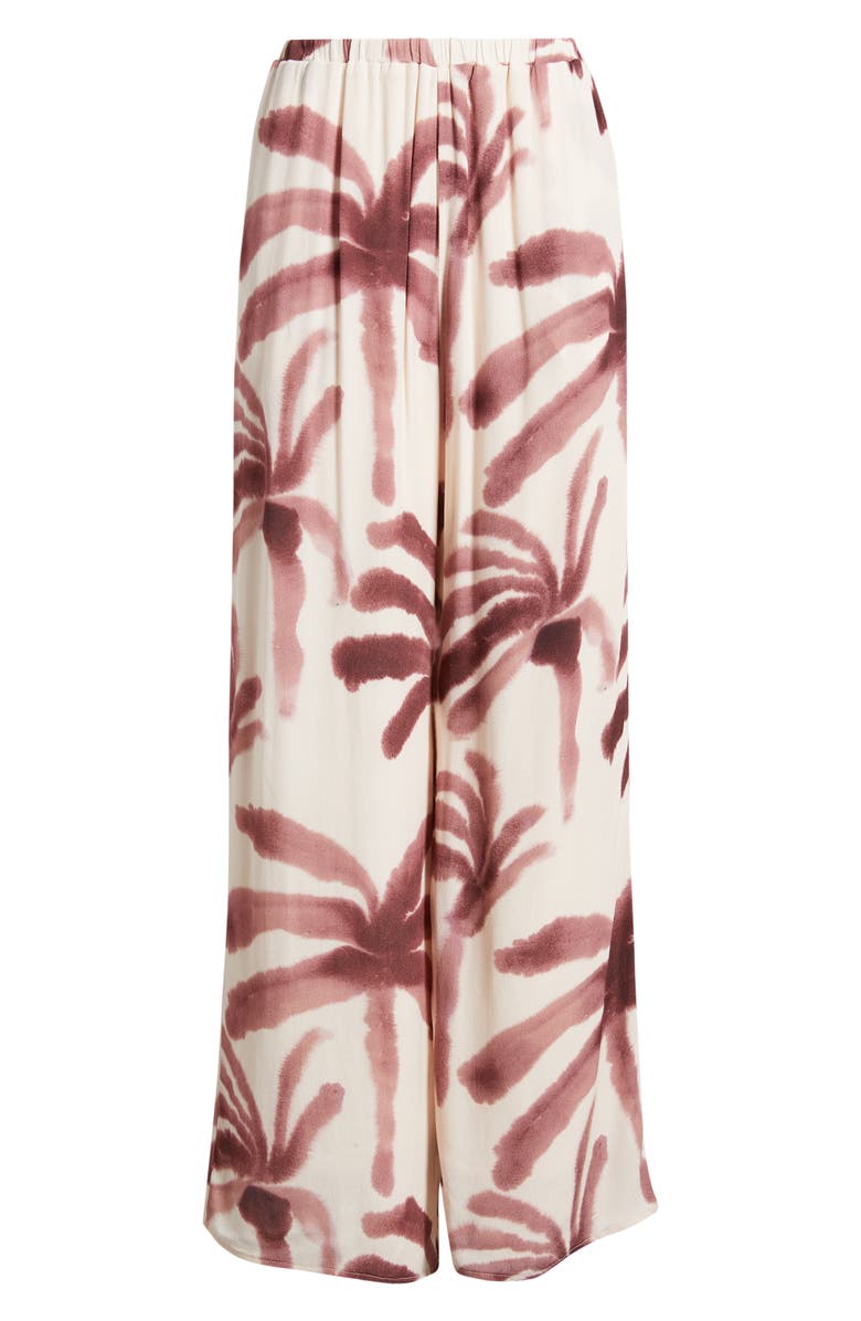 A.REN Isle Palm Tree Print Wide Leg Pants, Alternate, color,