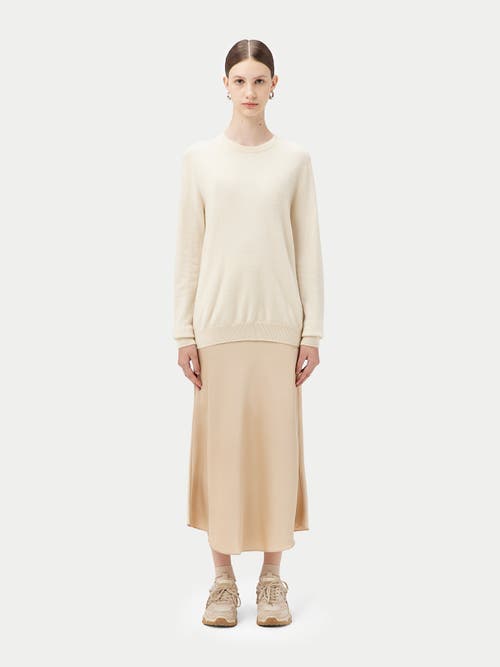 Gobi Mongolian Cashmere Cashmere Crew Neck Sweater In Off White