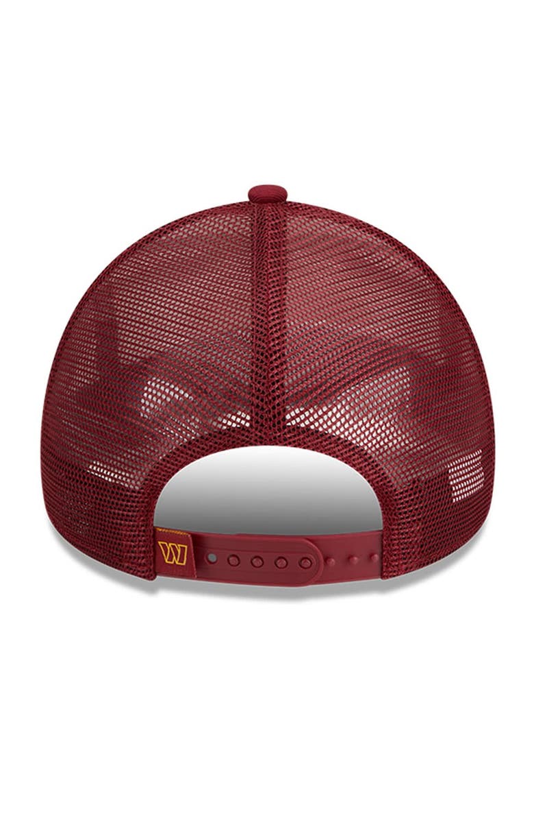 New Era Men's New Era White/Burgundy Washington Commanders Stacked A-Frame Trucker 9FORTY Adjustable Hat, Alternate, color, 