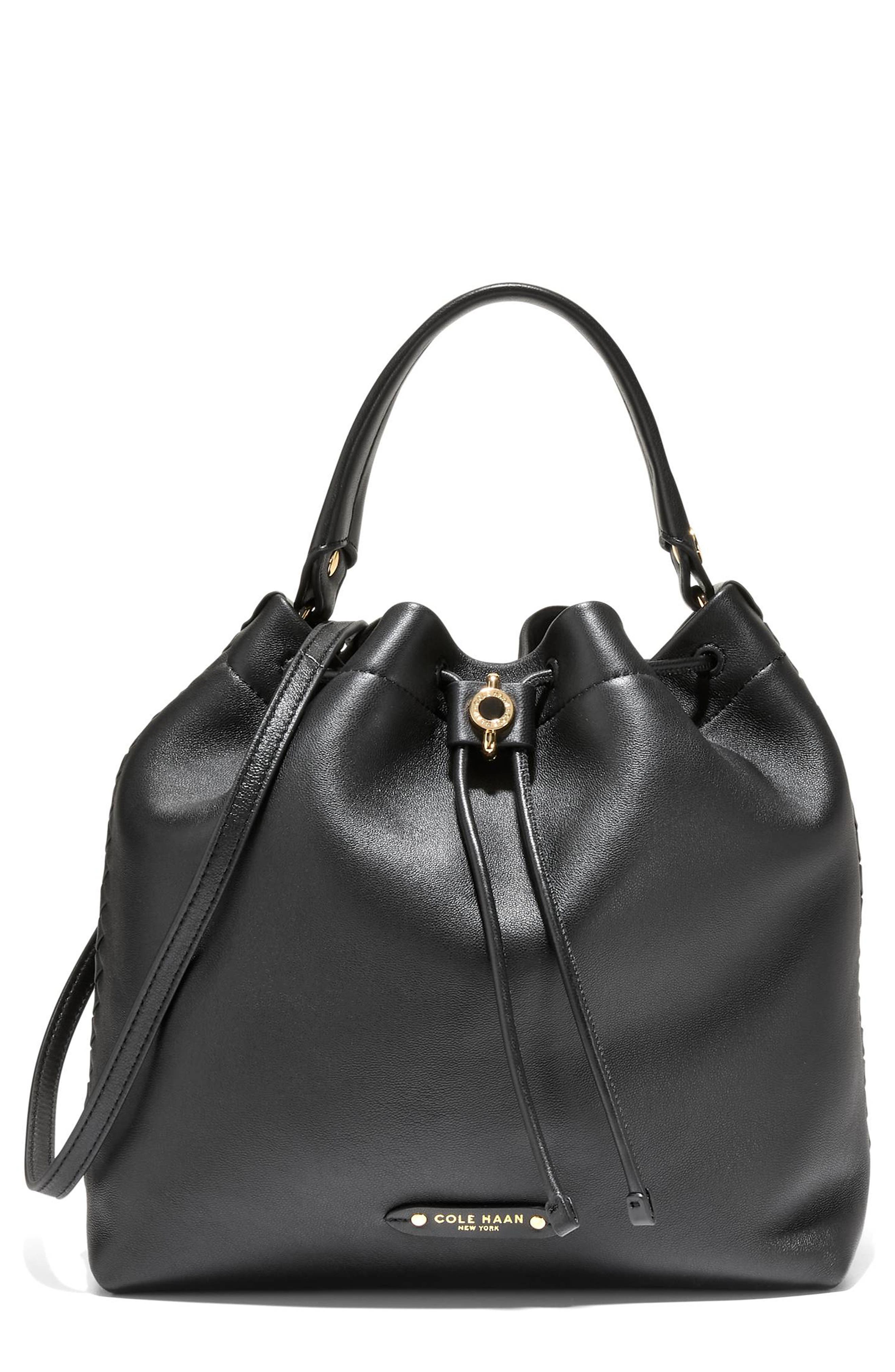 Cole Haan Isabella Bucket Bag, Main, color, Black