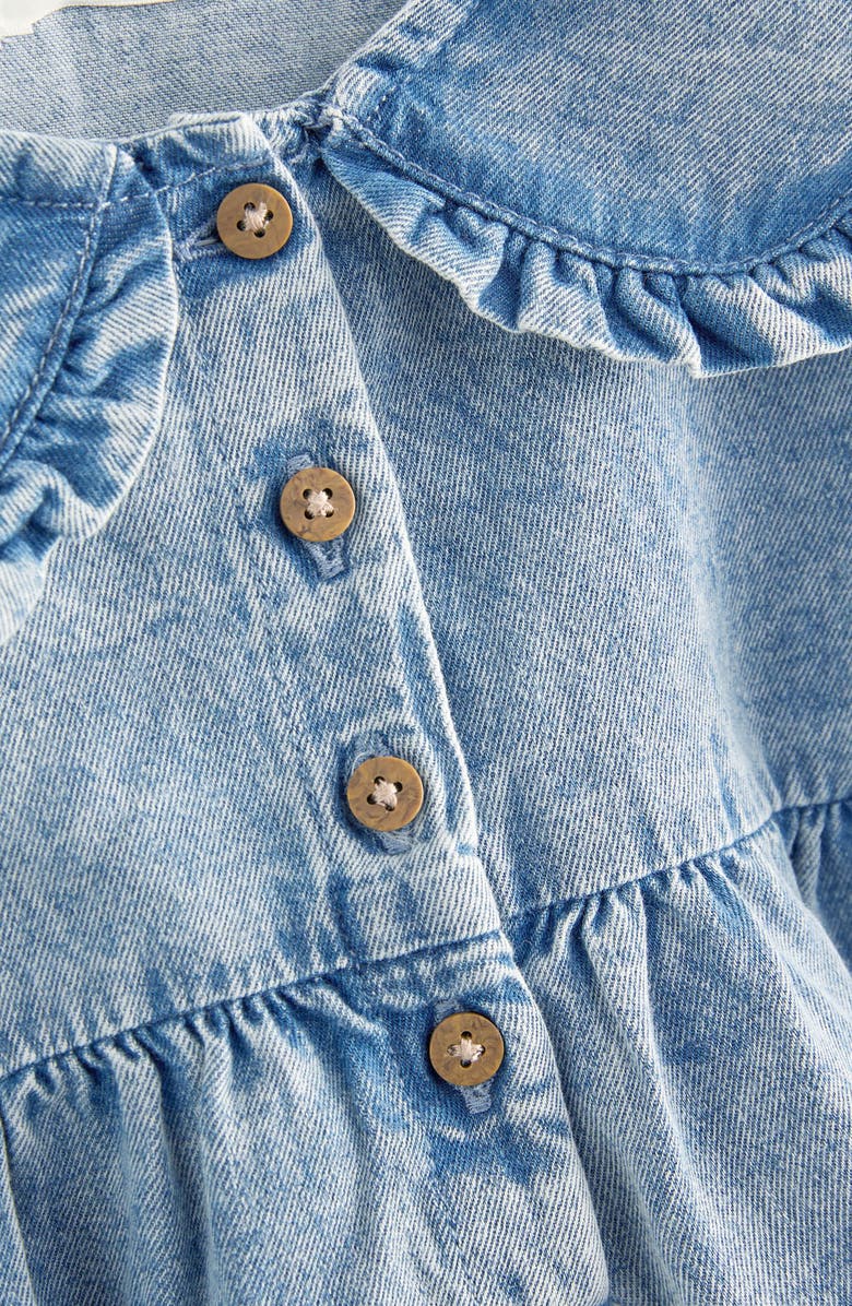 NEXT Kids' Ruffle Collar Cotton Denim Dress, Alternate, color, 