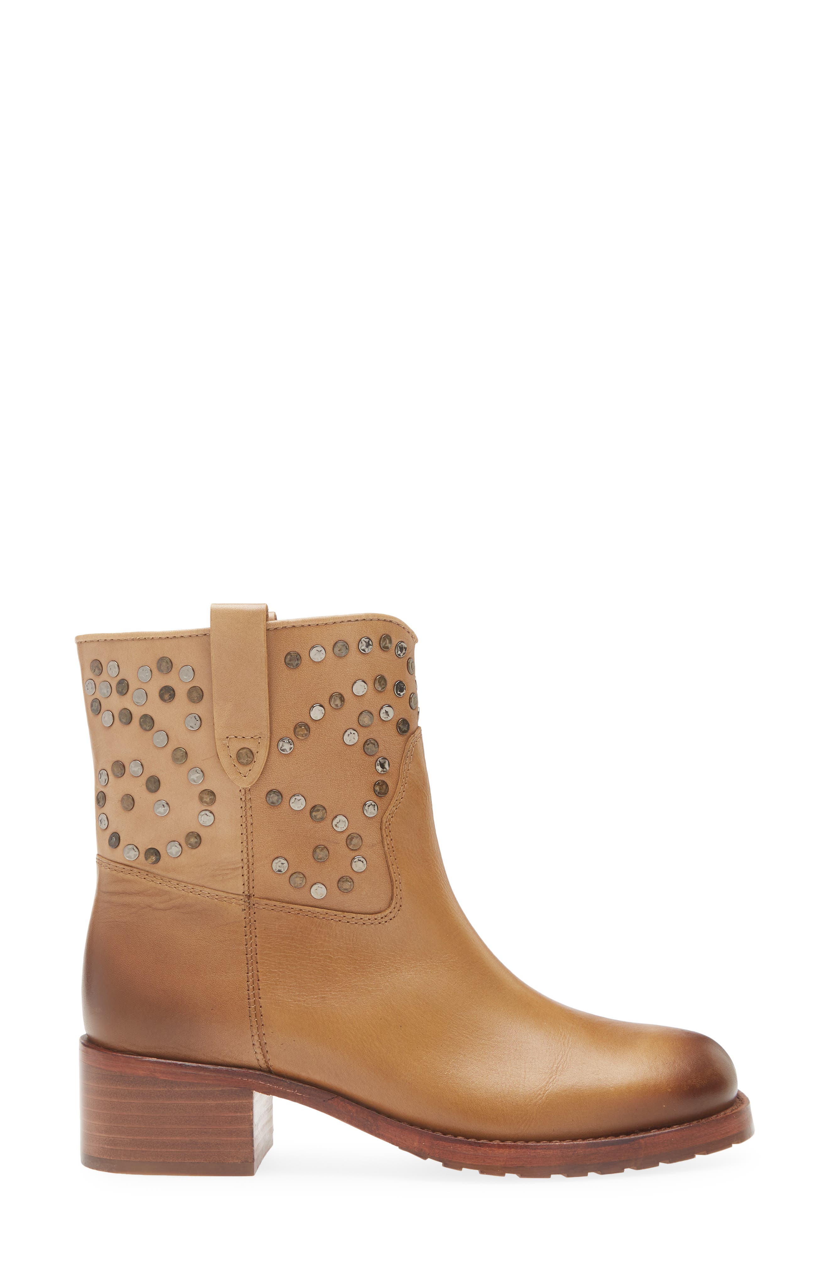 Harmony Studded Bootie, Alternate, color, BISCUIT LEATHER